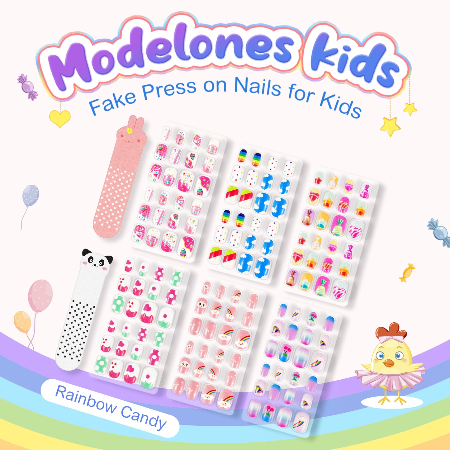 AIQIUSHA FAKE PRESS ON NAILS FOR KIDS
