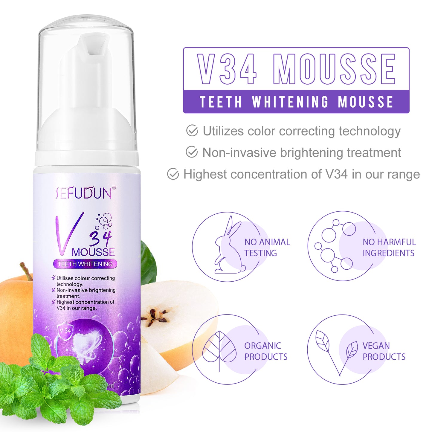 sefudun V34 MOUSSE TEETH WHITENING