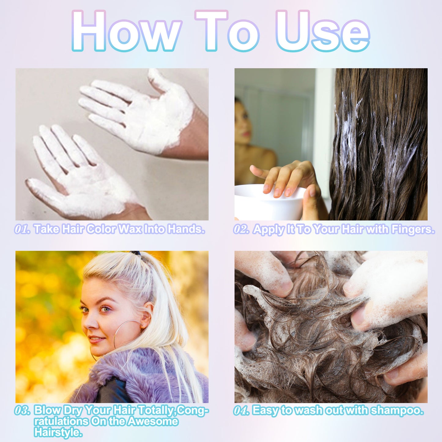 AIQIUSHA COLORING HAIR WAX WHITE