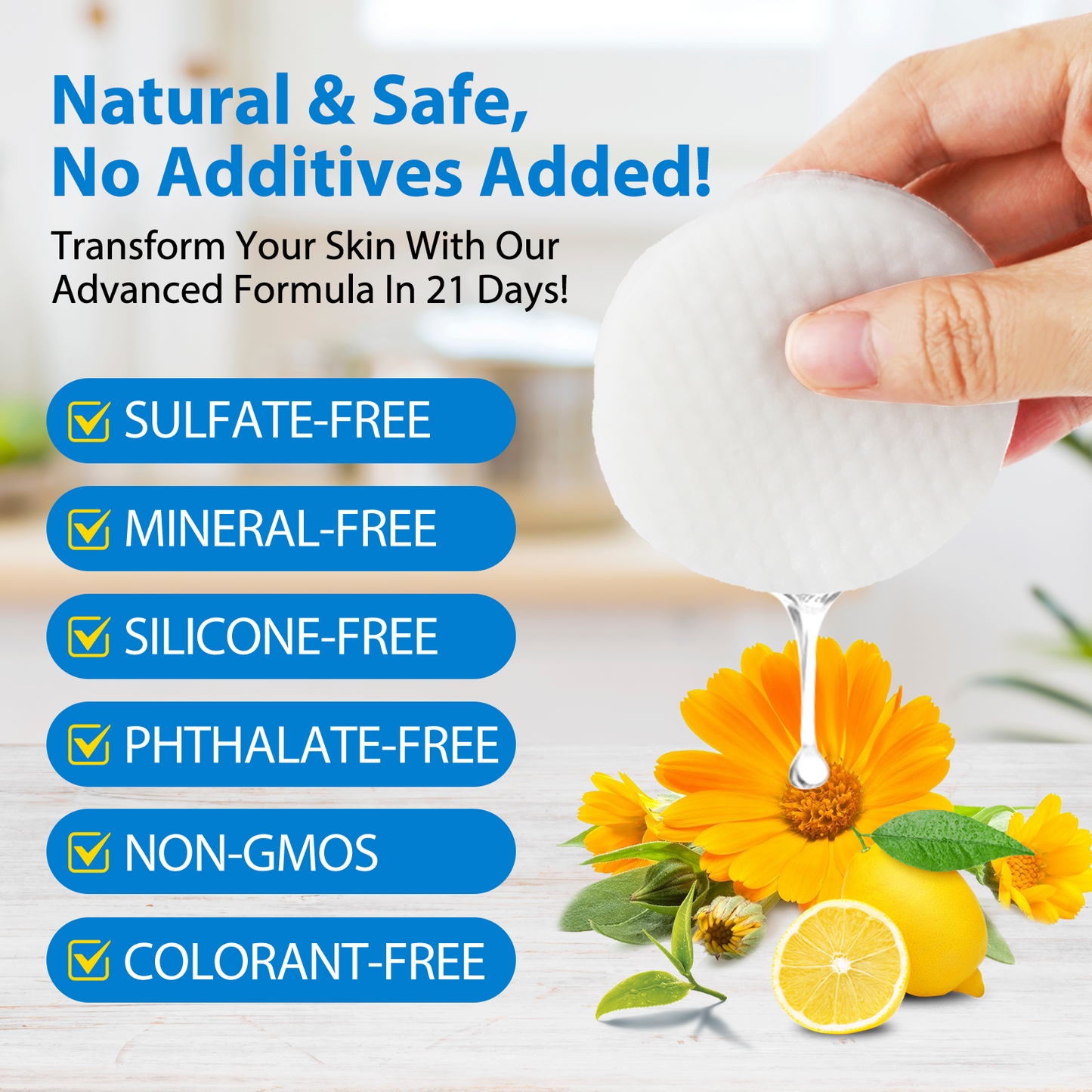 AIQIUSHA GLYCOLIC ACID PADS WITH VITAMINS B3,B5 & C,E