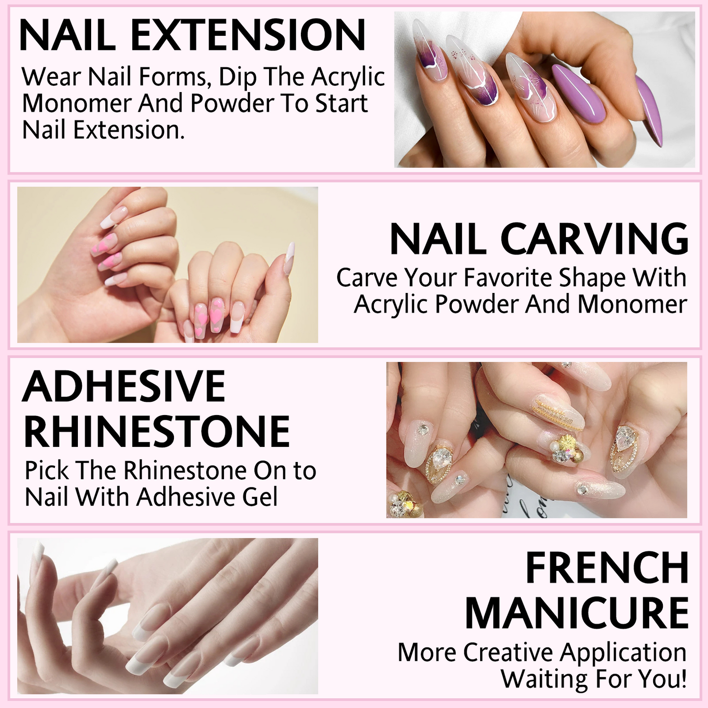 IFUDOIT ACRYLIC POWDER Professional Acrylic Nail System WHITE