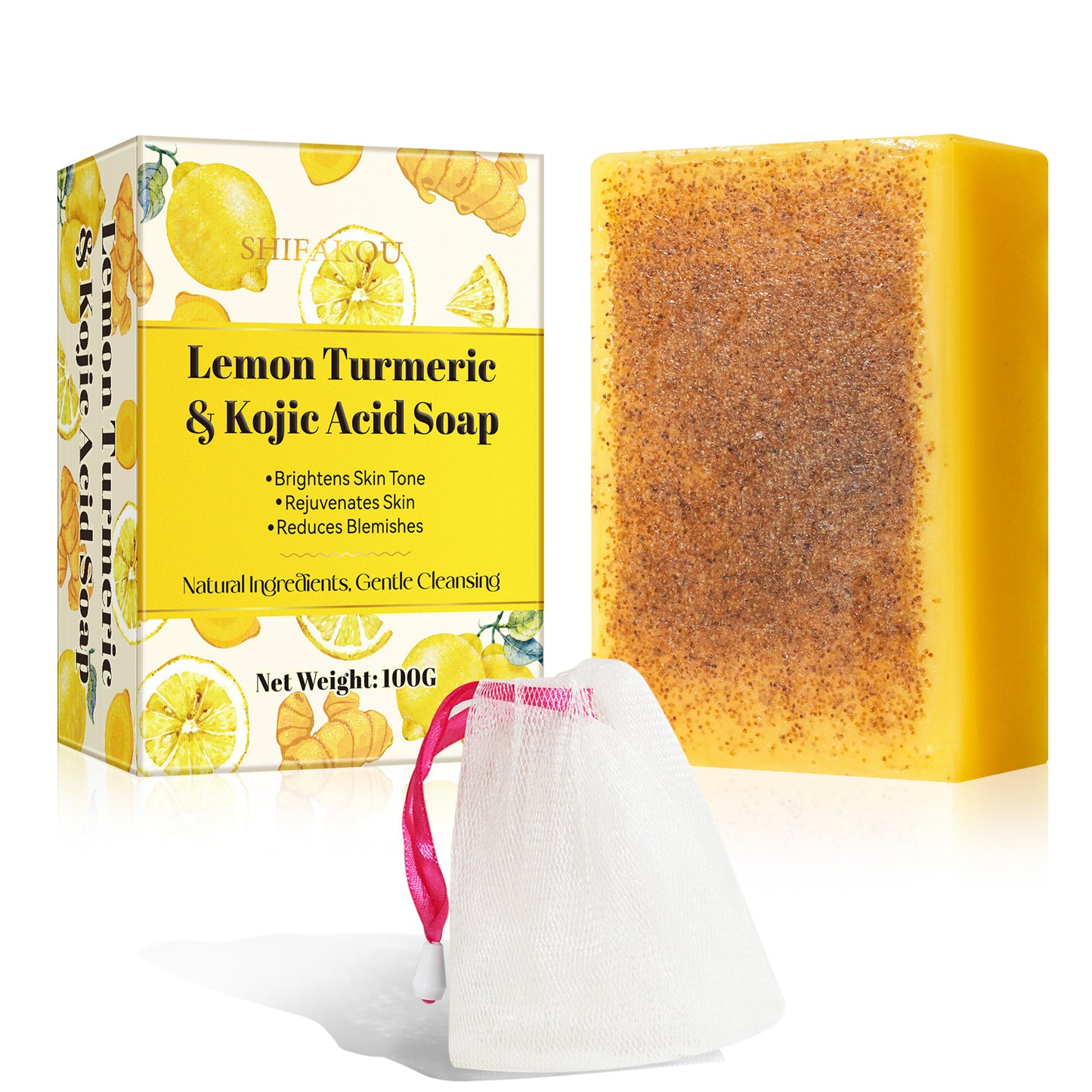 SHIFAKOU LEMON TURMERIC & KOJIC ACID SOAP