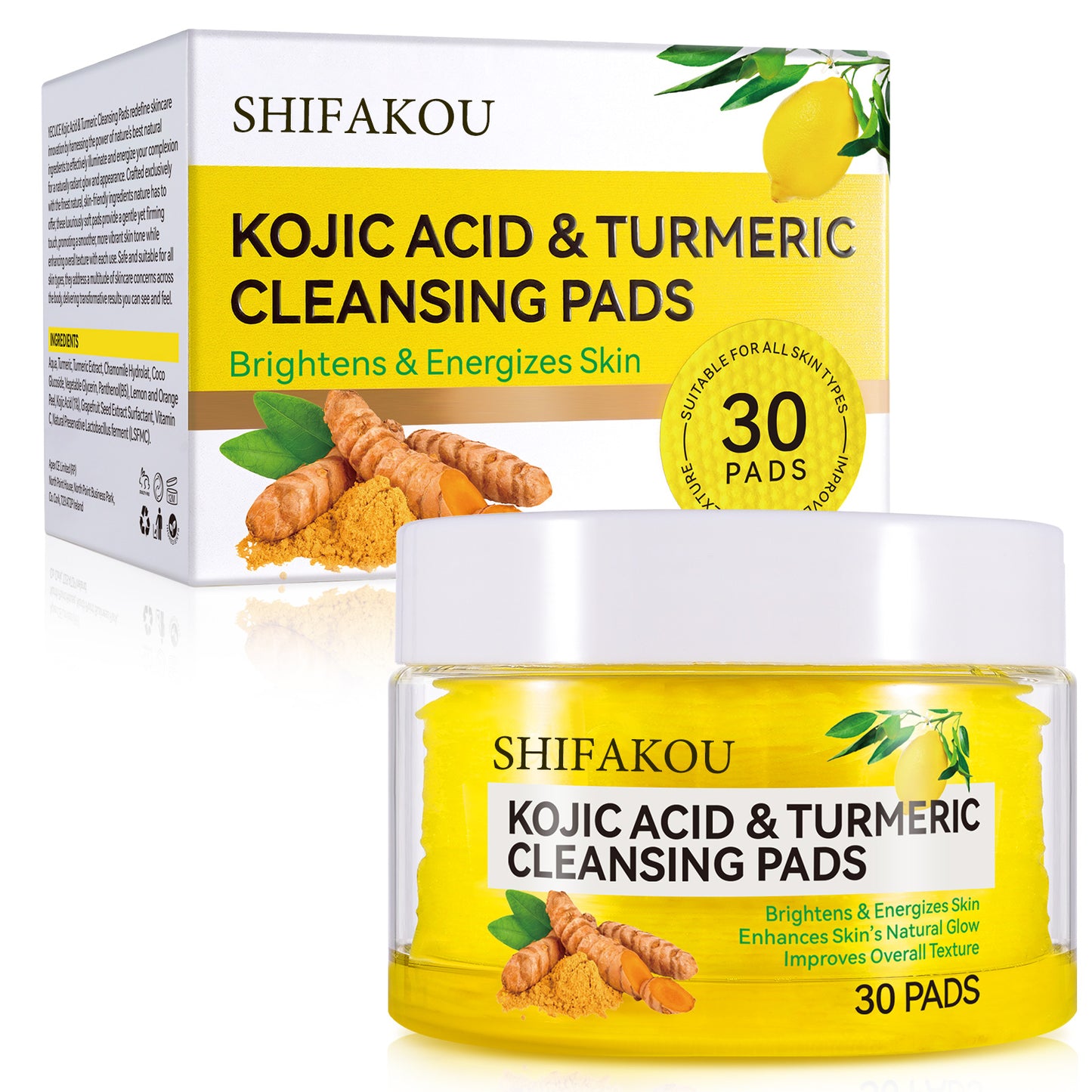 SHIFAKOU KOJIC ACID & TURMERIC CLEANSING PADS
