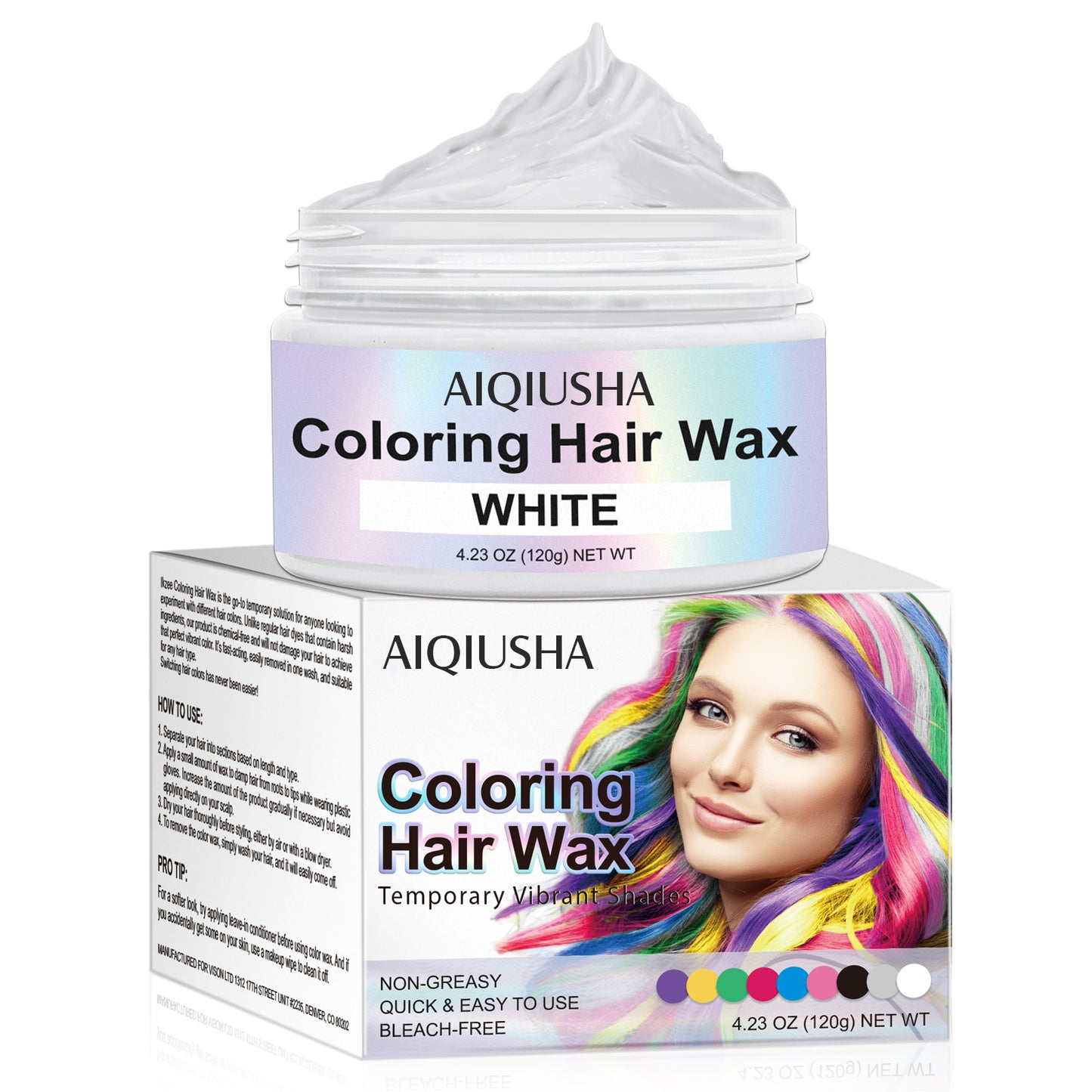 AIQIUSHA COLORING HAIR WAX WHITE