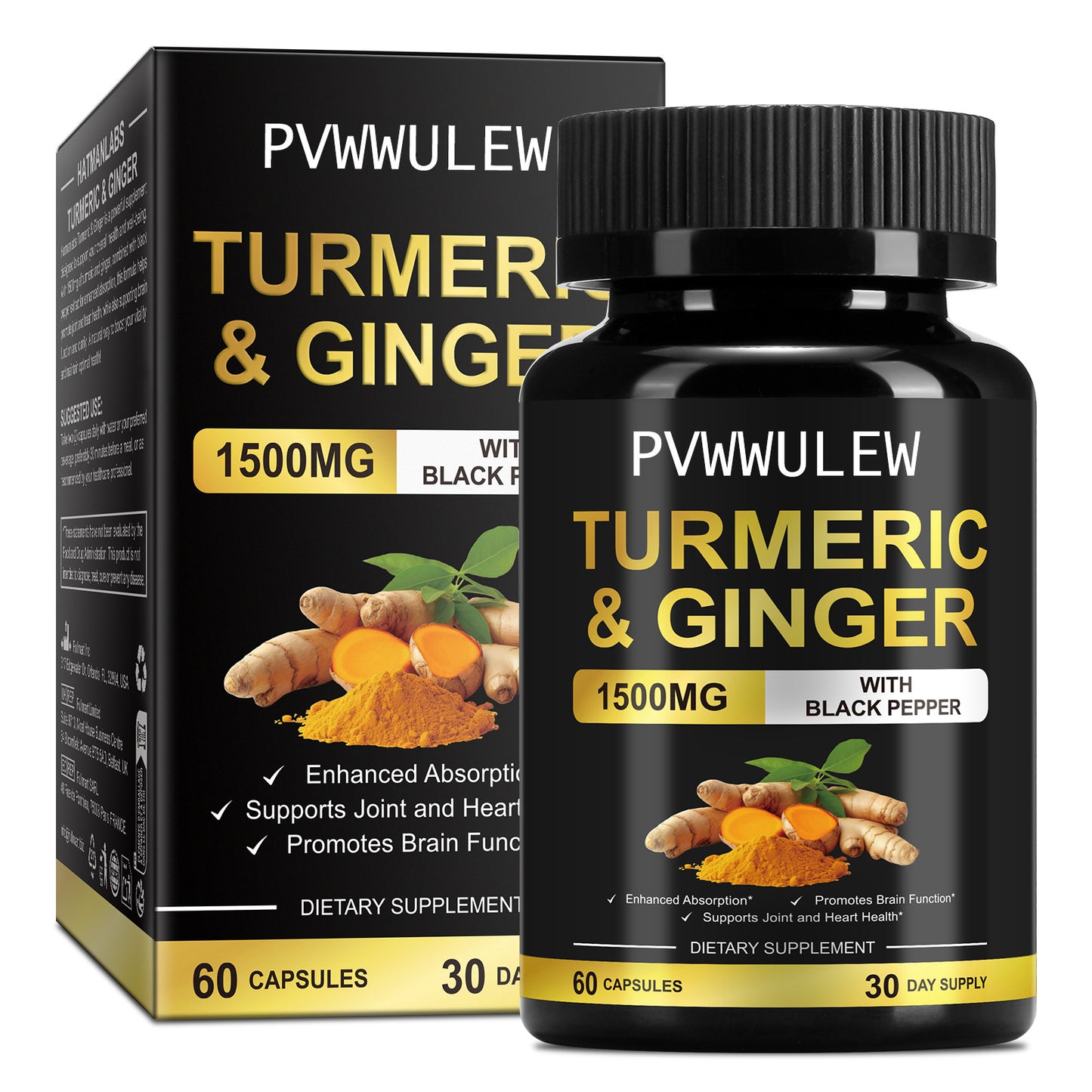 PVWWULEW TURMERIC& GINGER WITH BLACK PEPPER