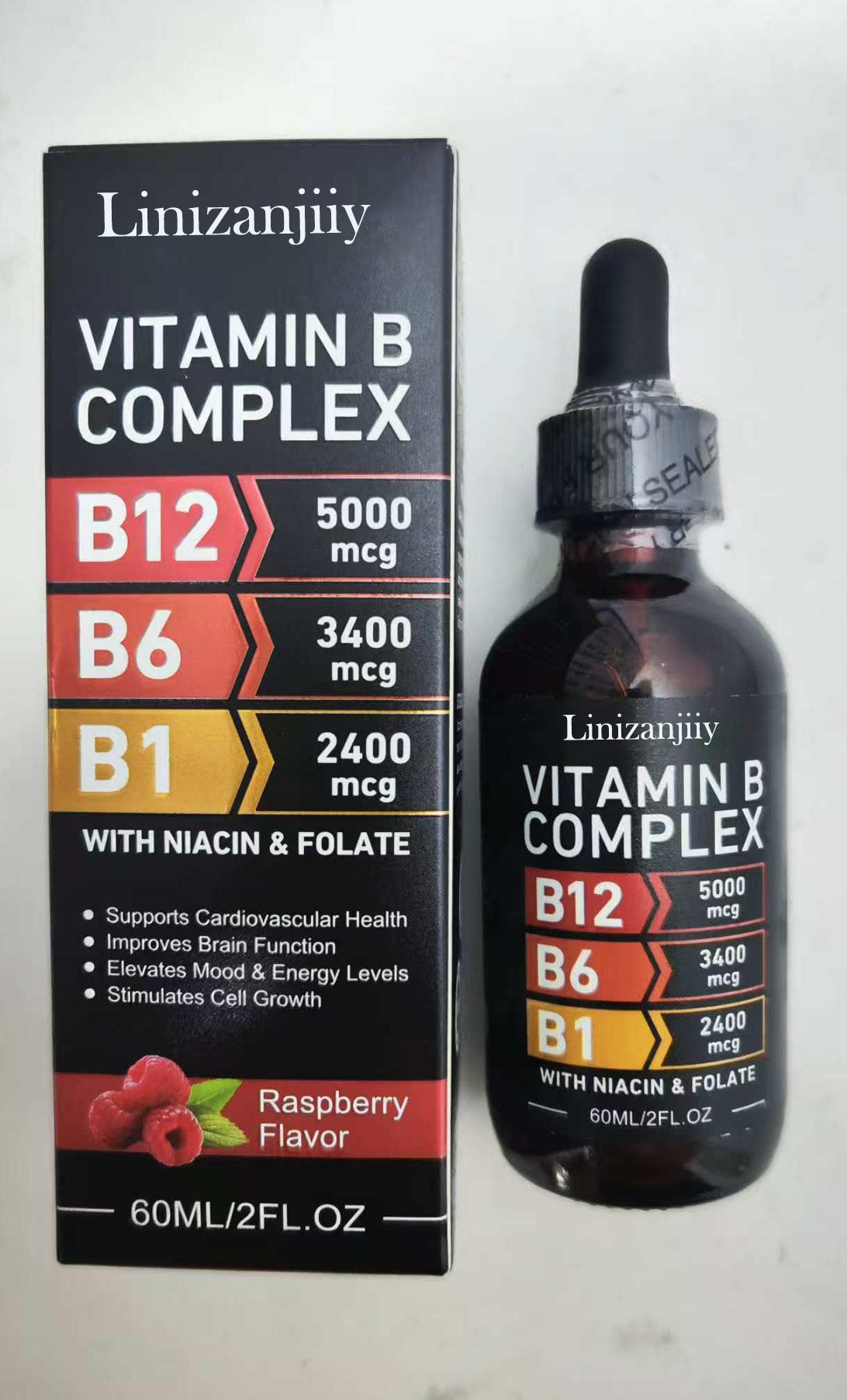 Linizanjiiy VITAMIN B ,COMPLEX B12 5000mcg,B6 3400mcg,B1 2400mcg, WITH NIACIN & FOLATE