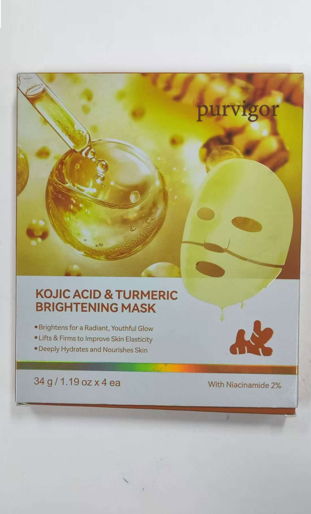purvigor KOJIC ACID &TURMERIC BRIGHTENING MASK