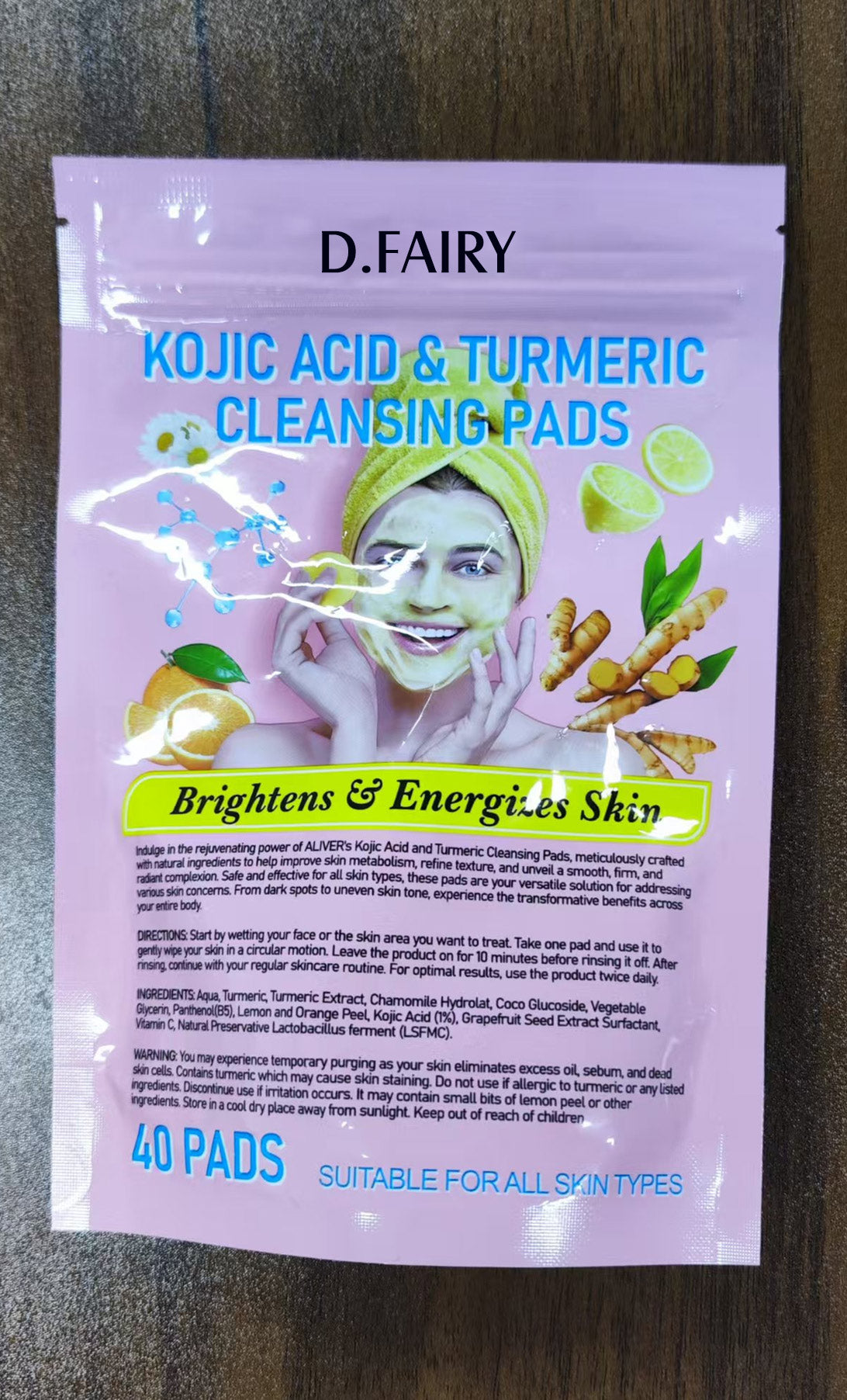 D.FAIRY KOJIC ACID & TURMERIC CLEANSING PADS