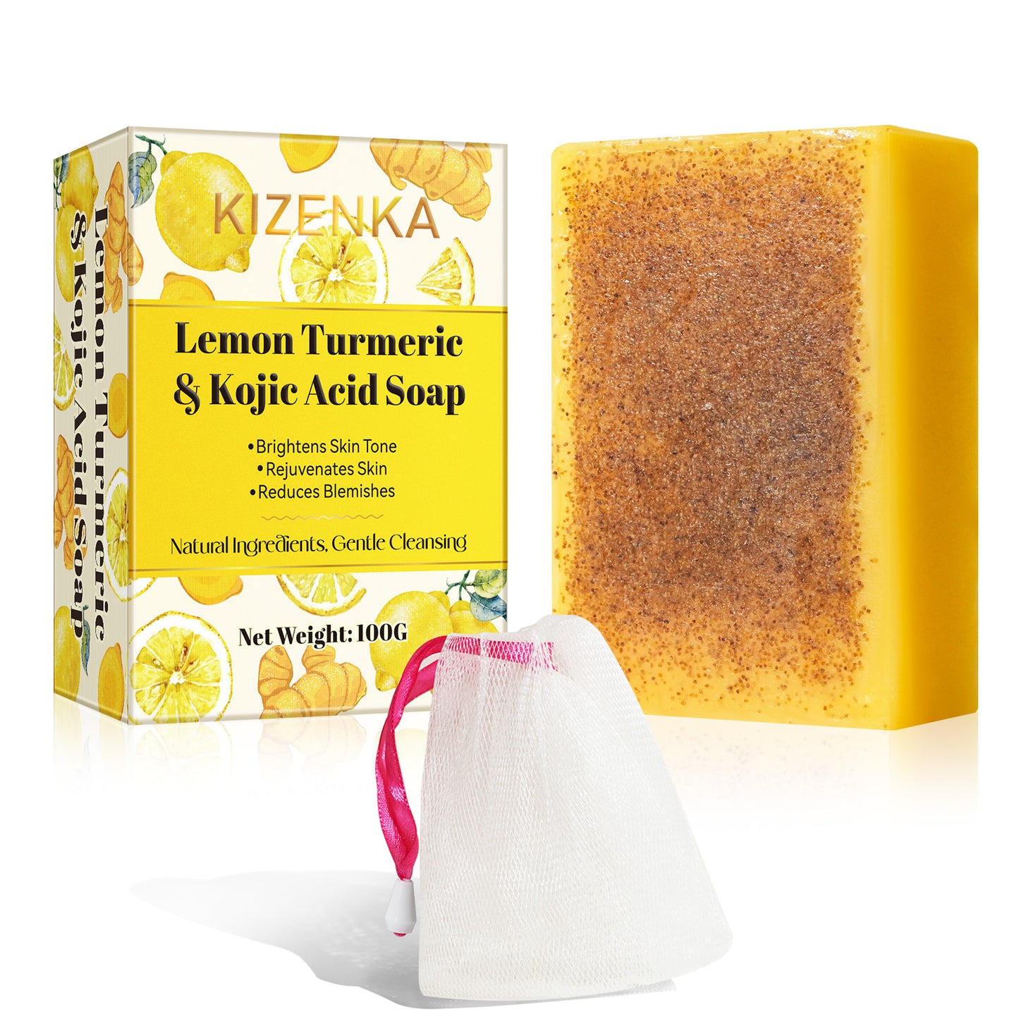 KIZENKA LEMON TURMERIC & KOJIC ACID SOAP
