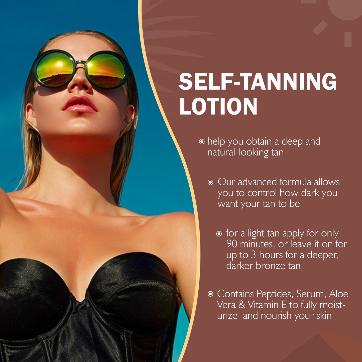 KCDAQREQ Self-Tanning Lotion With Peptides,Serum & Vitamin E