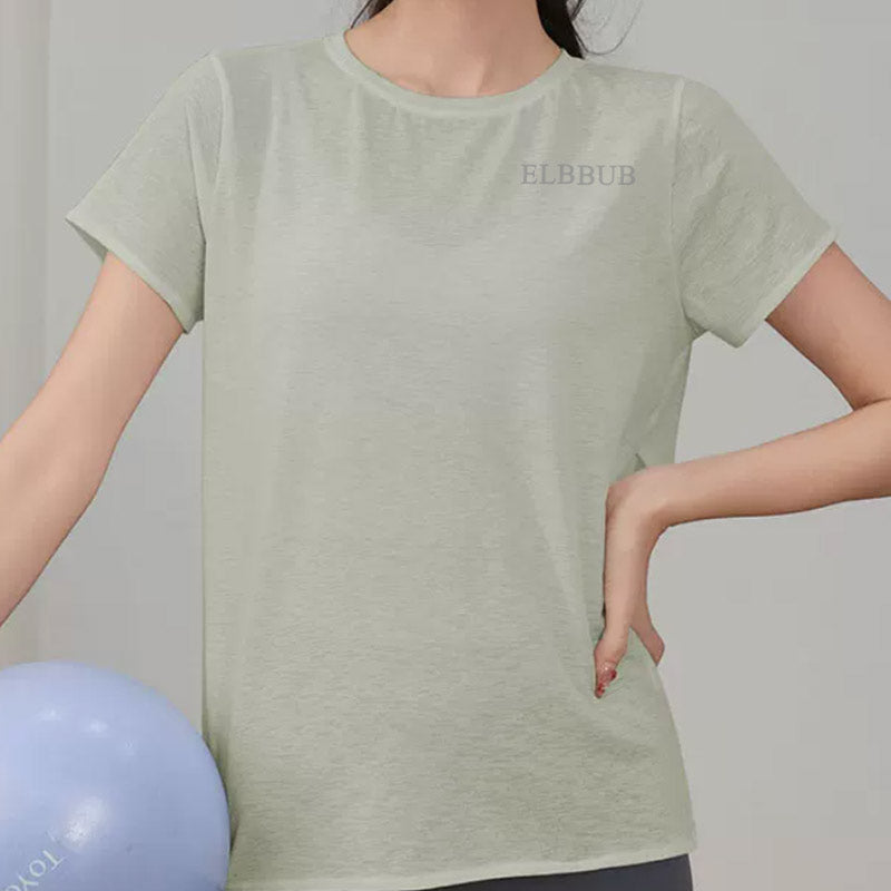 ELBBUB Women Beach Cover Up Short Sleeve T Shirt, Back Cutout Lightweight Loose Fit Beachwear, Casual Summer Coverups for Swim