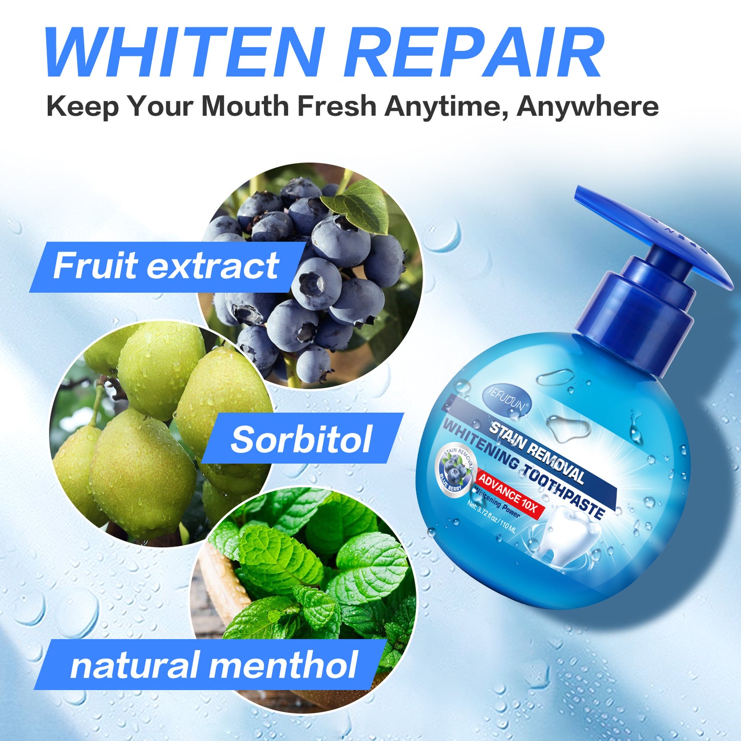 sefudun STAIN REMOVAL WHITENING TOOTHPASTE