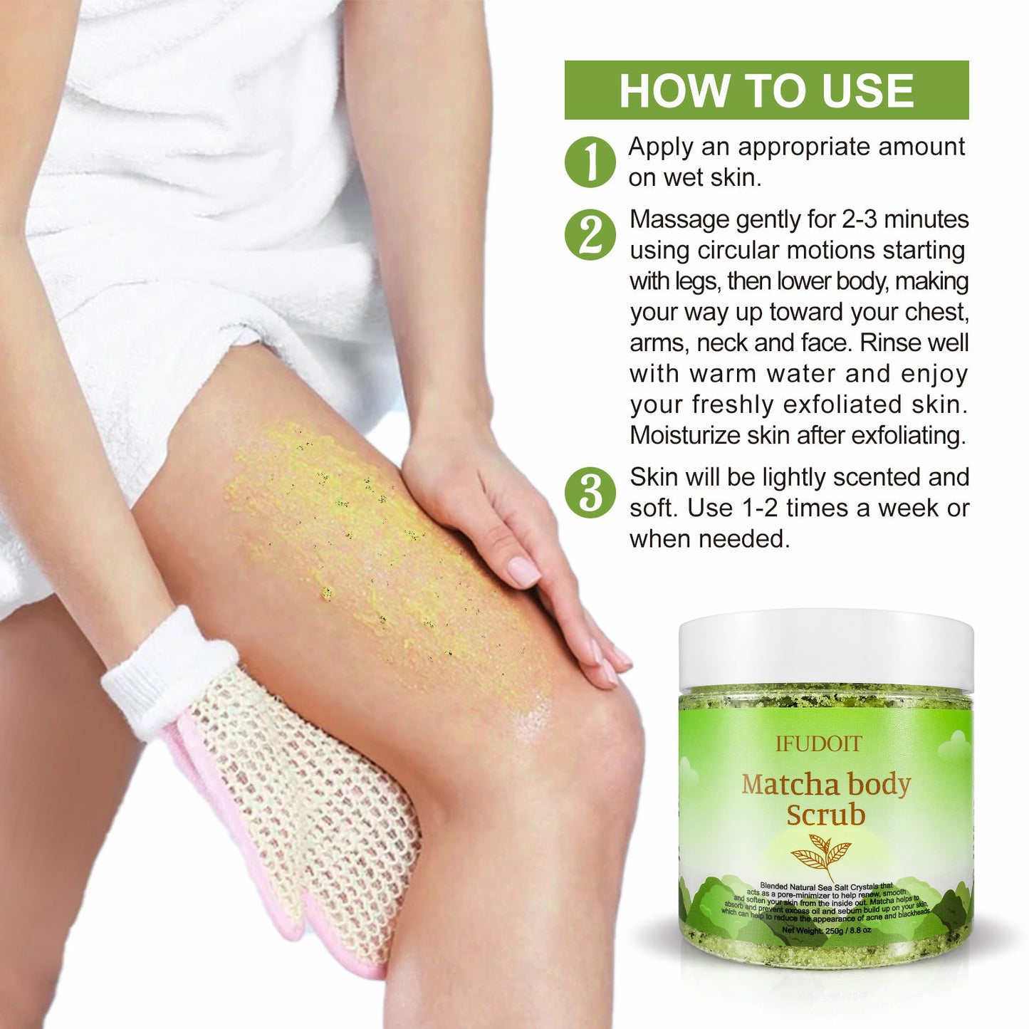 IFUDOIT Matcha body Scrub