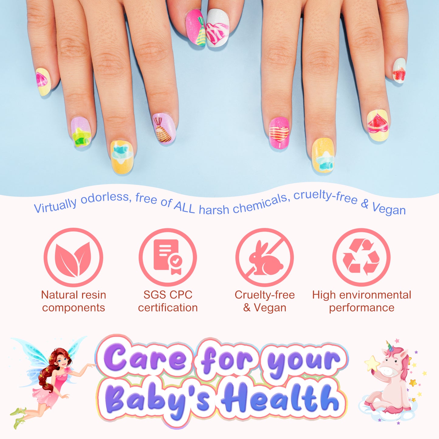 AIQIUSHA FAKE PRESS ON NAILS FOR KIDS