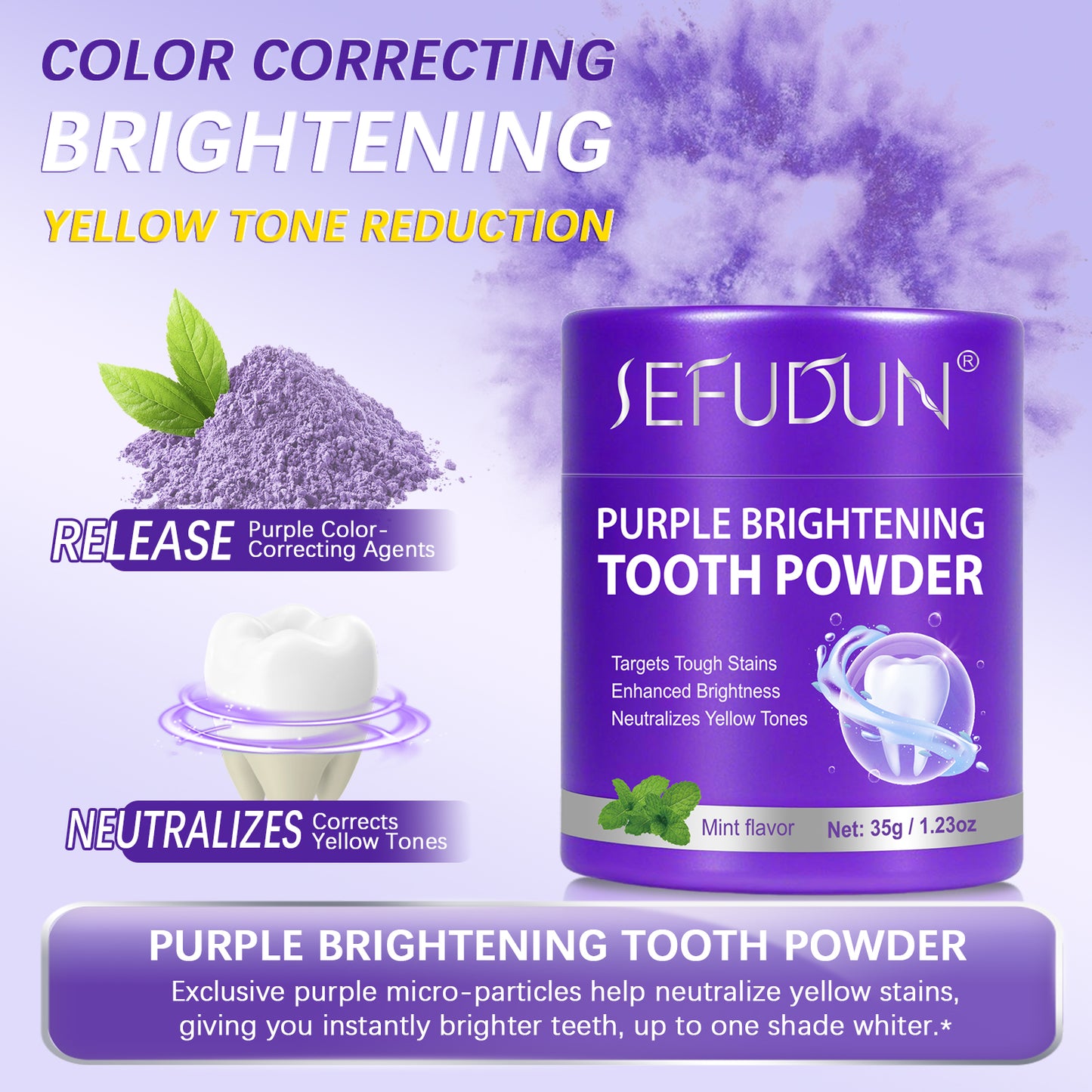 sefudun PURPLE BRIGHTENING TOOTH POWDER