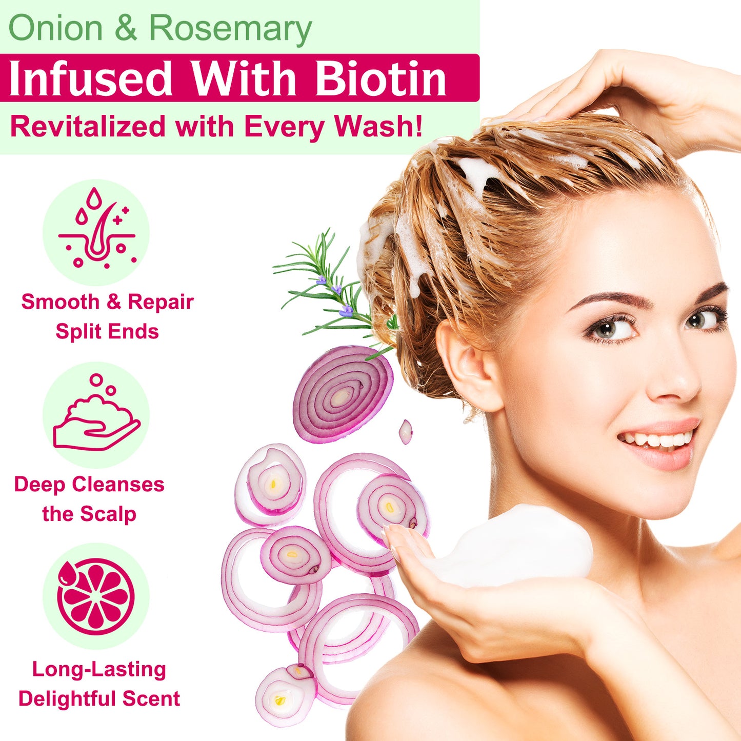 Uruses Onion & RosemaryHairShampoo Infused With Biotin