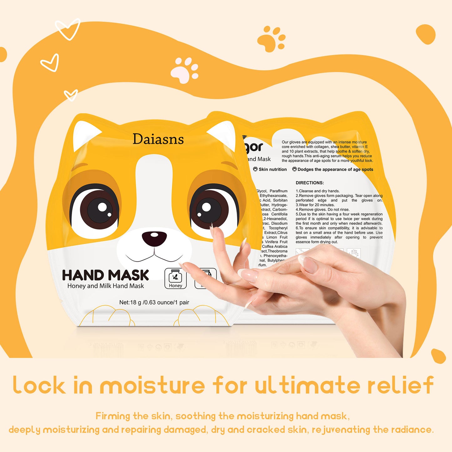 Daiasns HAND MASK Honey and Milk Hand Mask