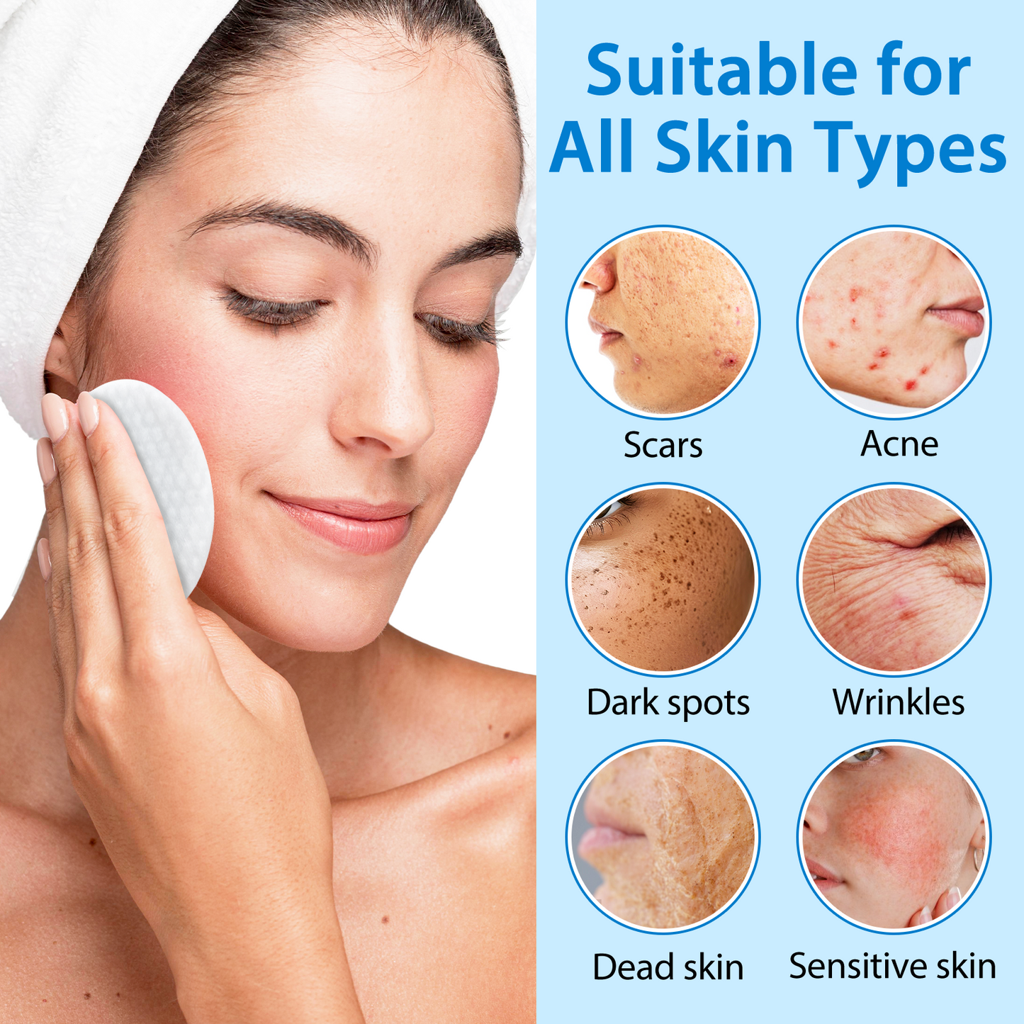 VIOFAIRY GLYCOLIC ACID PADSWITH VITAMINS B3, B5 & C, E