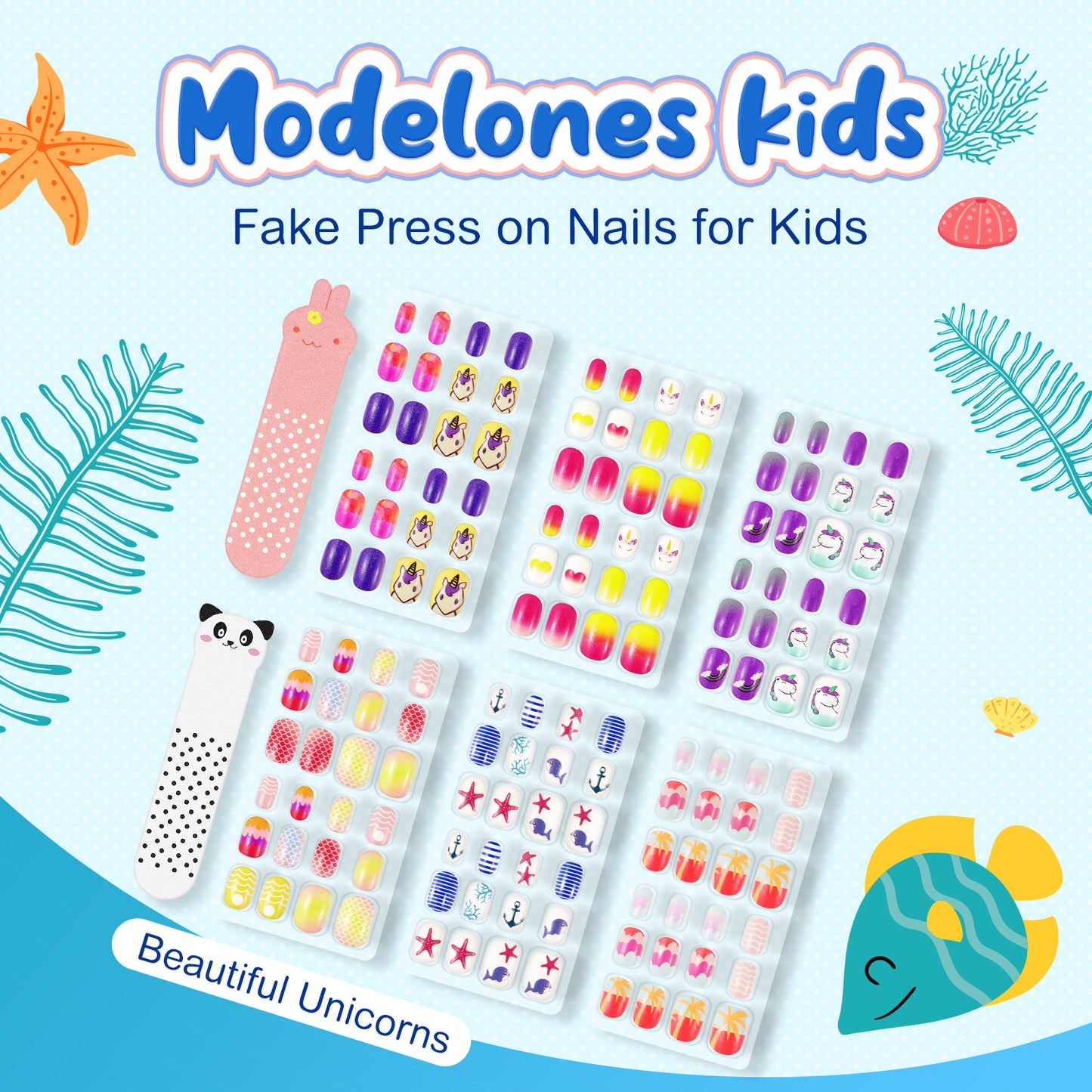D.FAIRY Fake Press on Naiis For Kids