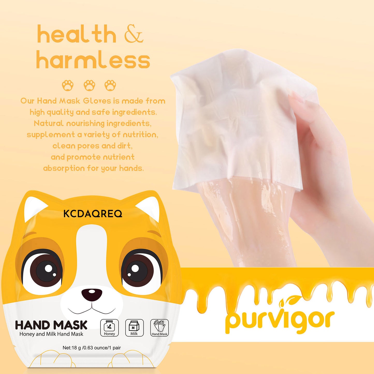 KCDAQREQ HAND MASK Honey and Milk Hand Mask