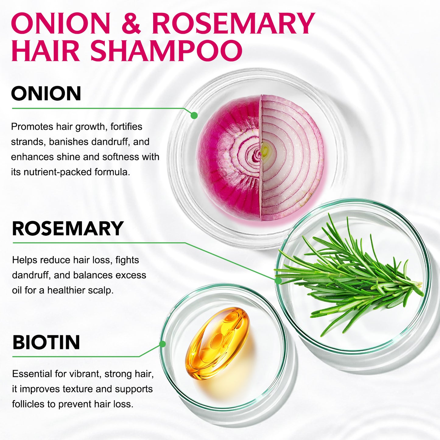 UOCASI Onion & Rosemary HairShampoo Infused With Biotin