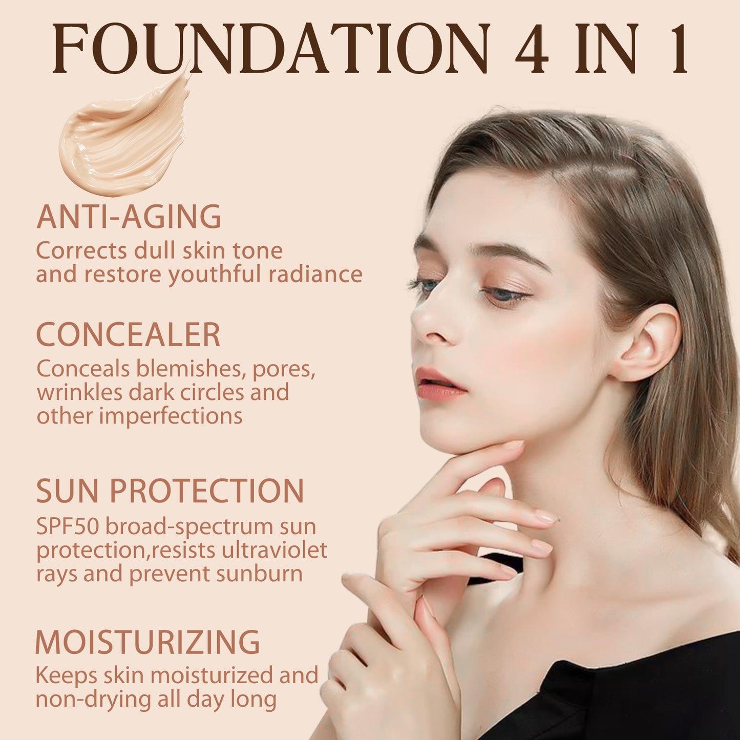 Linizanjiiy FOUNDATION MEDIUM SPECTRUM SUNSCREEN SERUM SPF 50