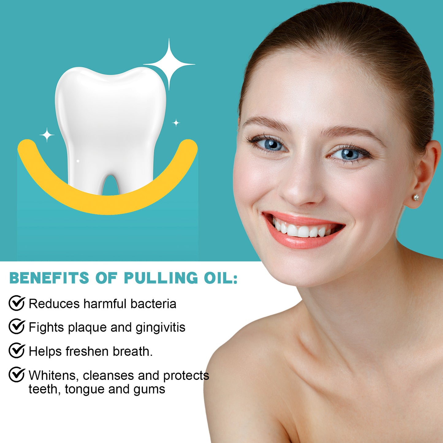 Daiasns AYURVEDIC PULLING OIL Coconut & Mint NATURAL TEETH WHITENING