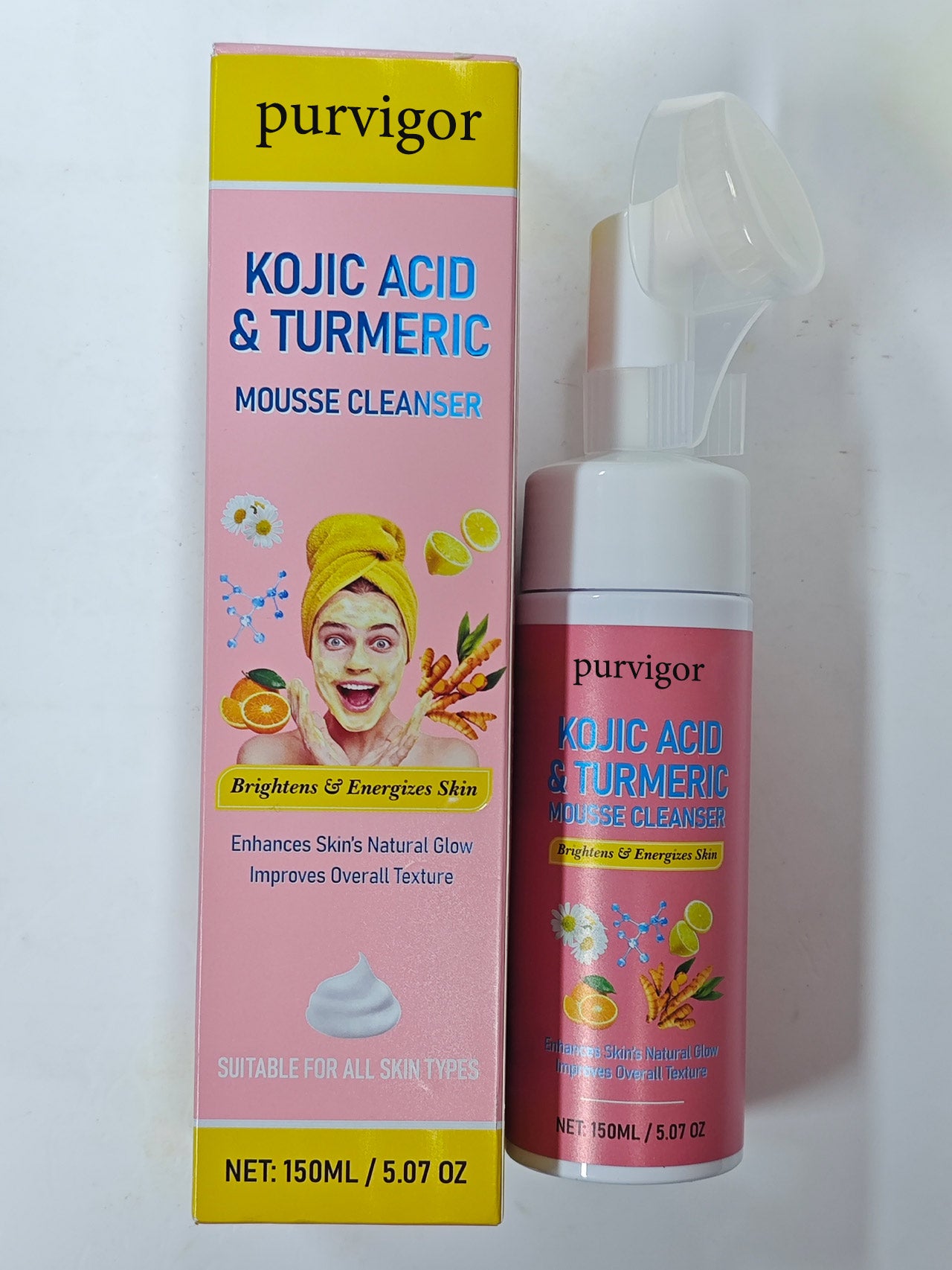 purvigor KOJIC ACID&TURMERIC MOUSSE CLEANSER