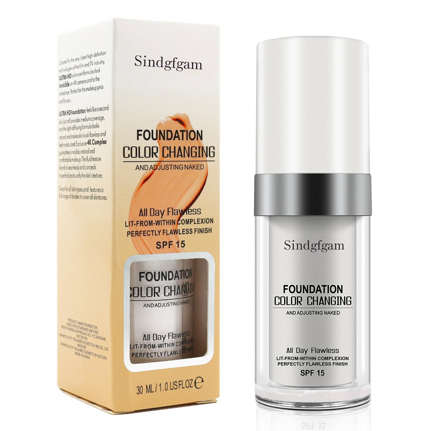 Sindgfgam Foundation Color Changing And Adjusting Naked