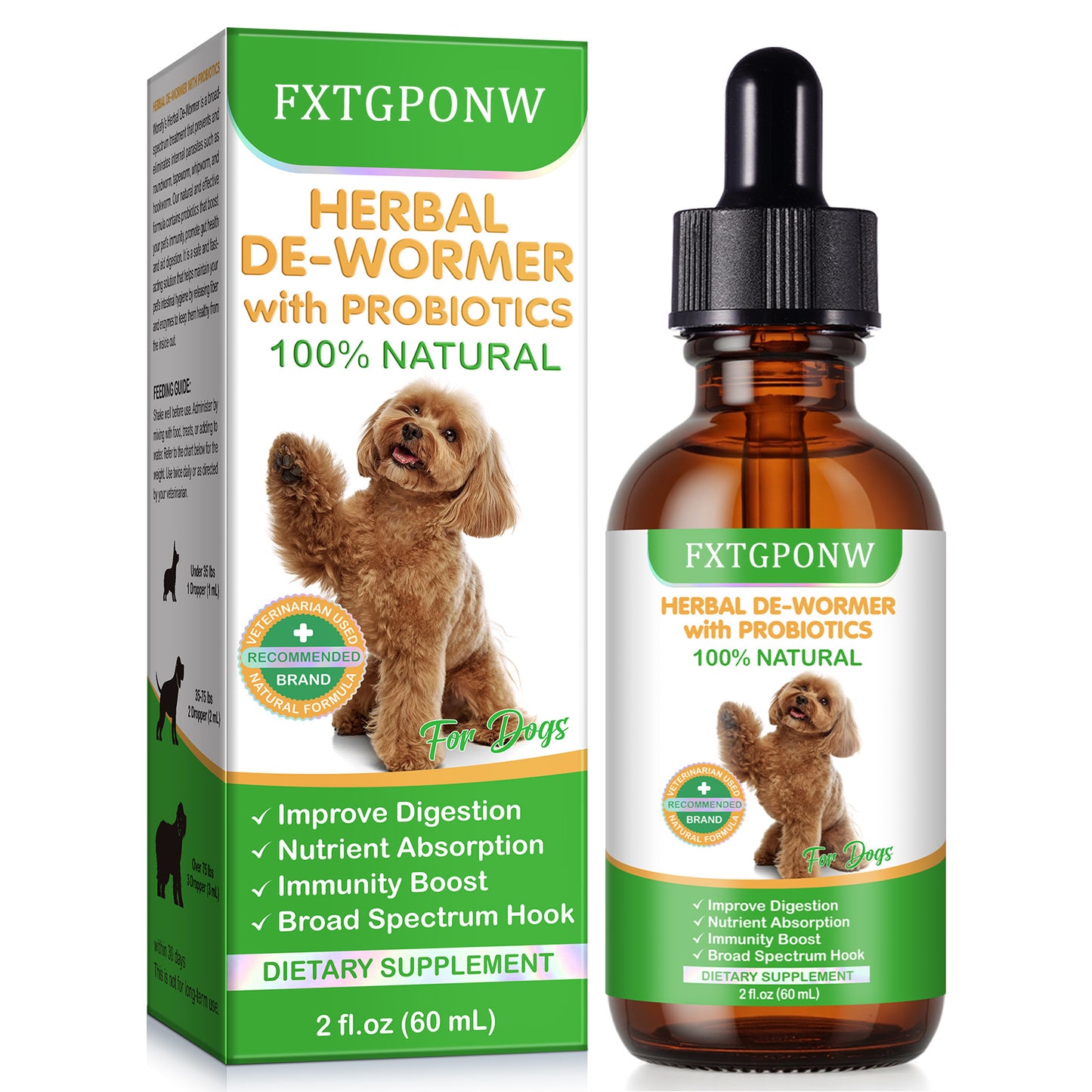 FXTGPONW HERBAL DE-WORMER with PROBIOTICS 100% NATURAL