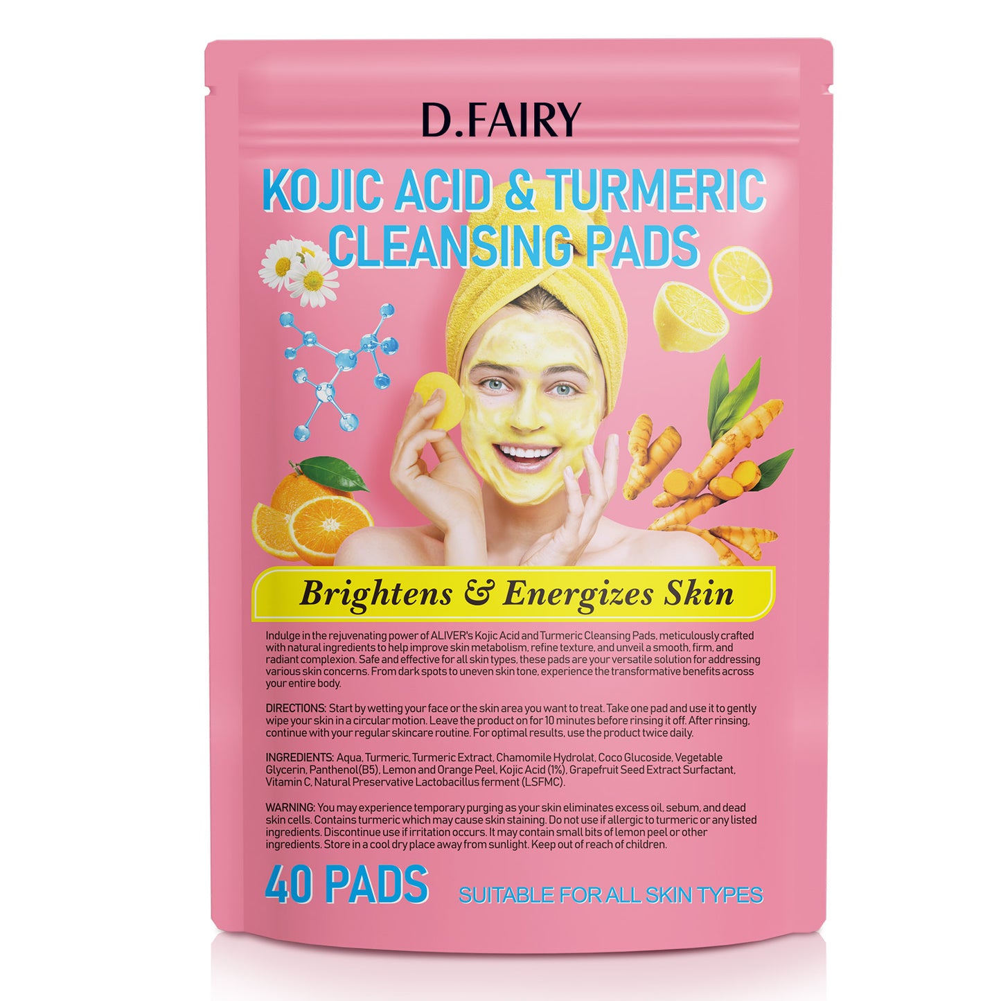 D.FAIRY KOJIC ACID & TURMERIC CLEANSING PADS