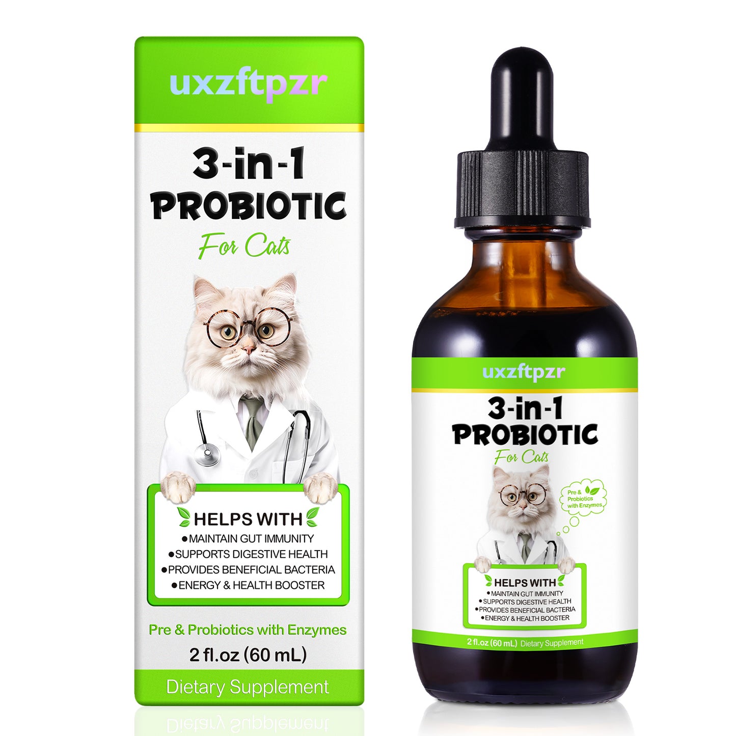 uxzftpzr 3-in-1 PROBIOTIC For Cats