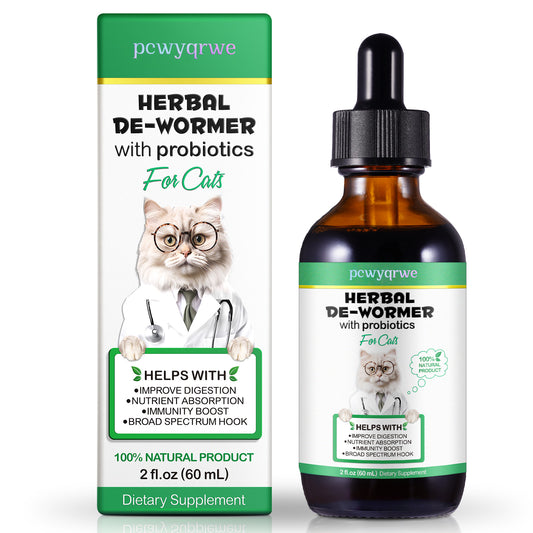 pcwyqrwe HERBAL DE-WORMER with probiotics For Cats