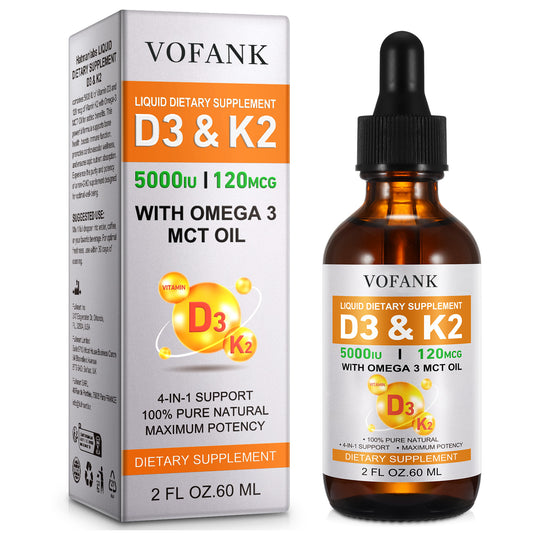 VOFANK LIQUID DIETARY SUPPLEMENT D3&K2 5000IU|120MCGWITH OMEGA 3MCTOIL