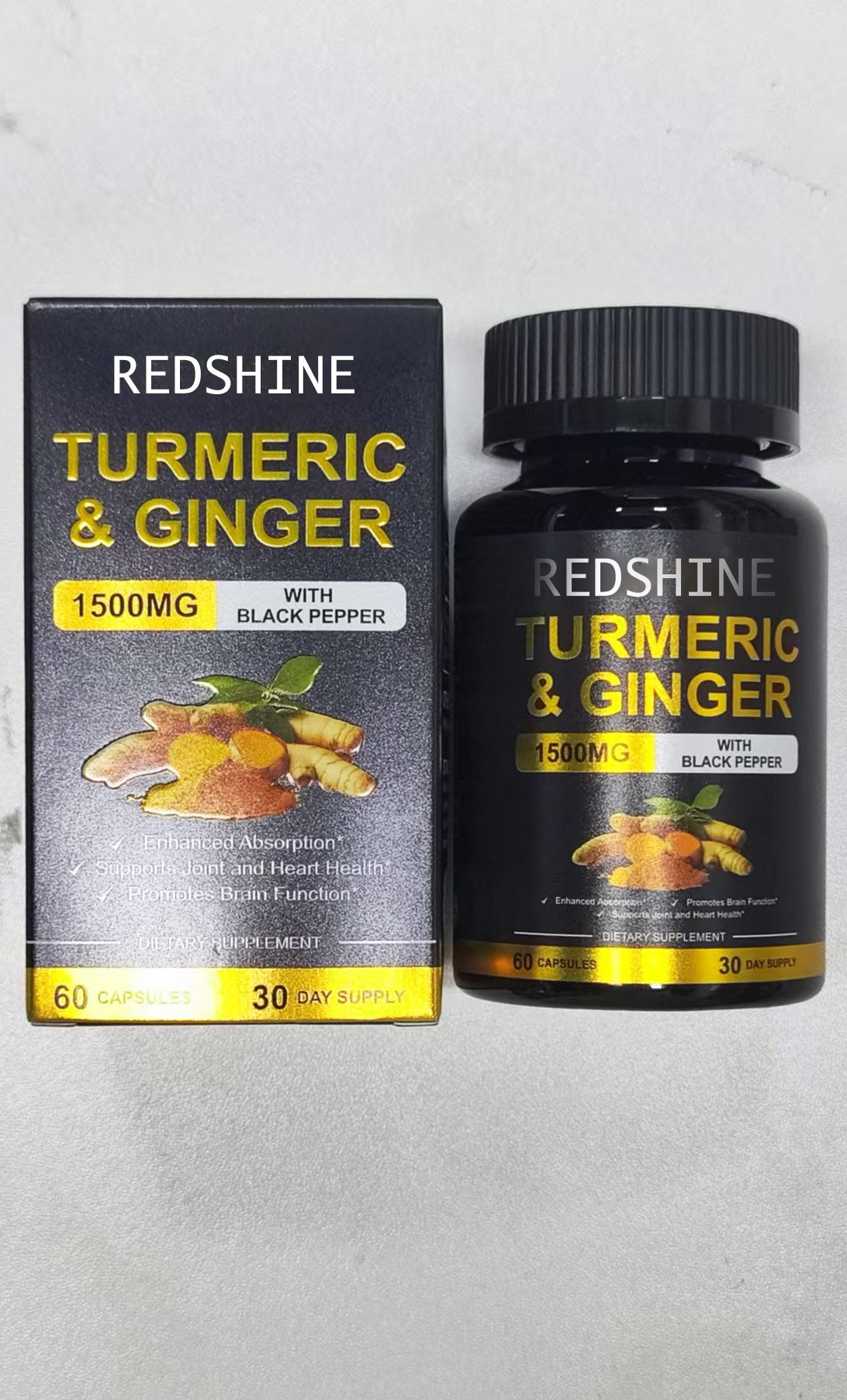 REDSHINE TURMERIC& GINGER 1500MG WITH BLACK PEPPER