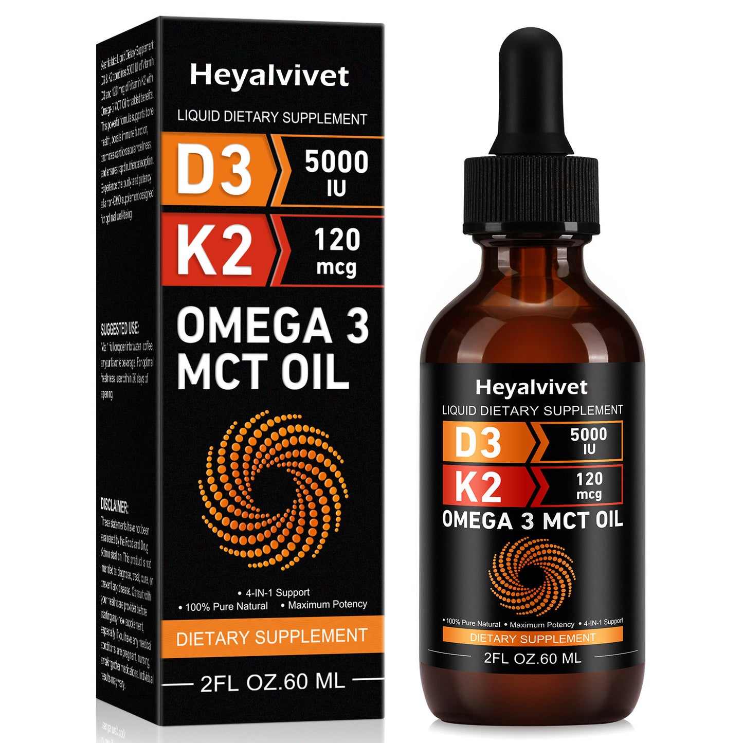 Heyalvivet Omega 3 Mct Oil Liquid Dietary Supplement