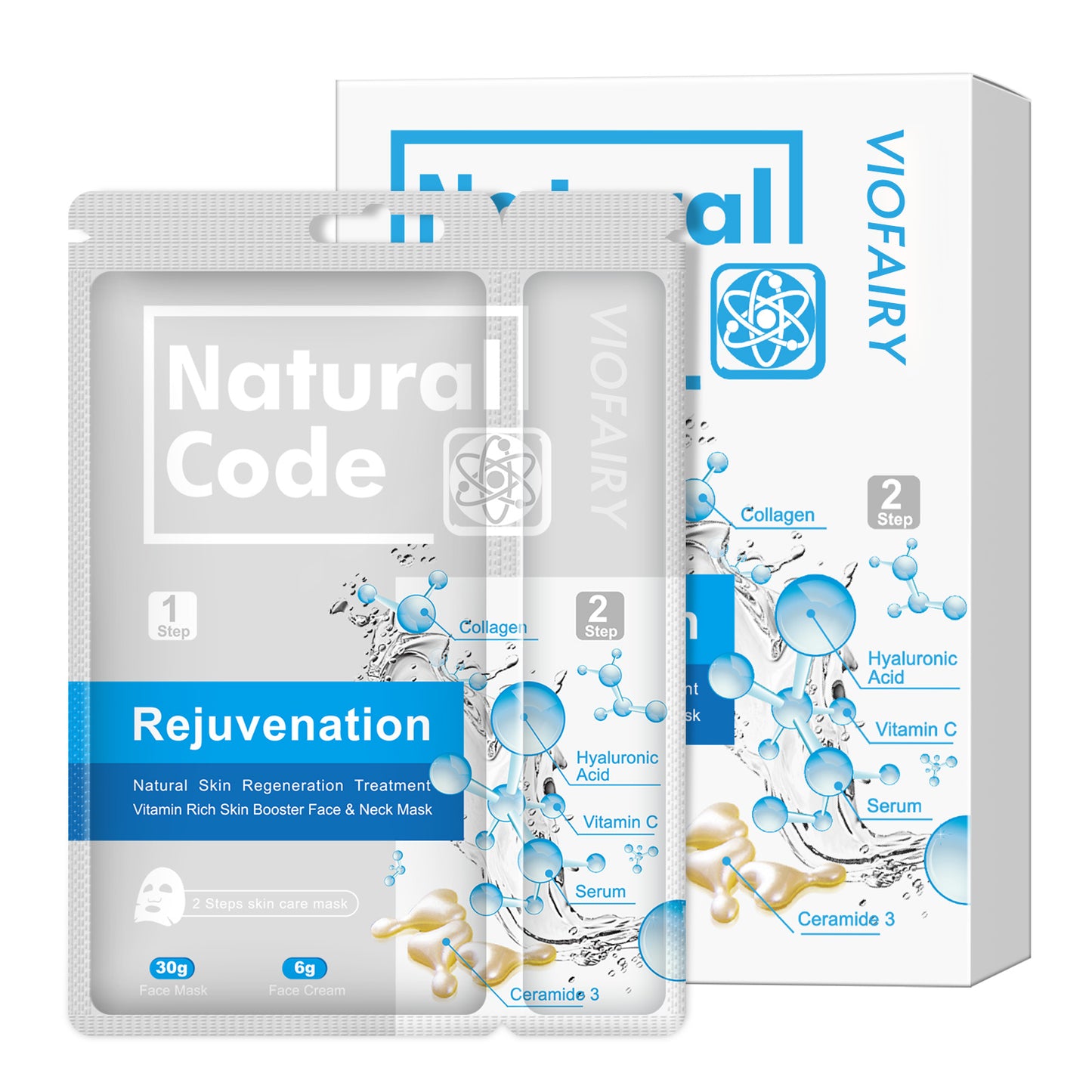 VIOFAIRY Natural Code Rejuvenation，Natural Skin Regeneration Treatment Vitamin Rich Skin Booster Face & Neck Mask