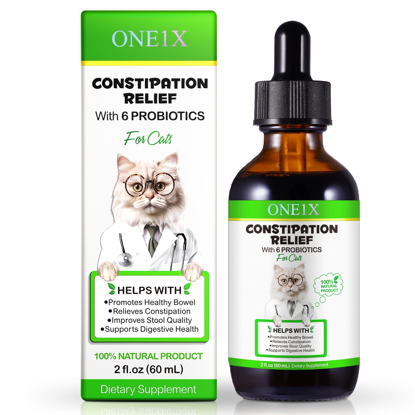 ONE1X CONSTIPATION RELIEP With 6 PROBIOTICS For Cats