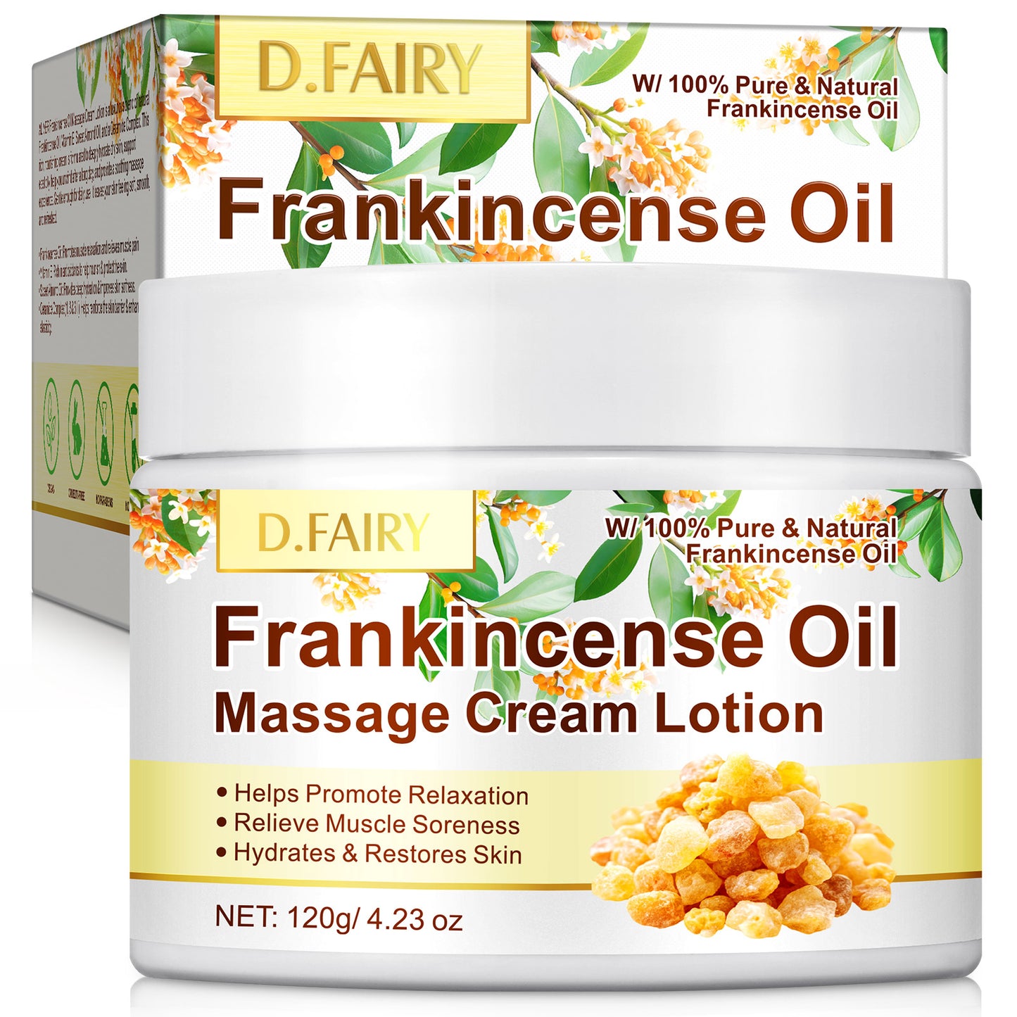 D.FAIRY Frankincense Oil Massage Cream Lotion 120g