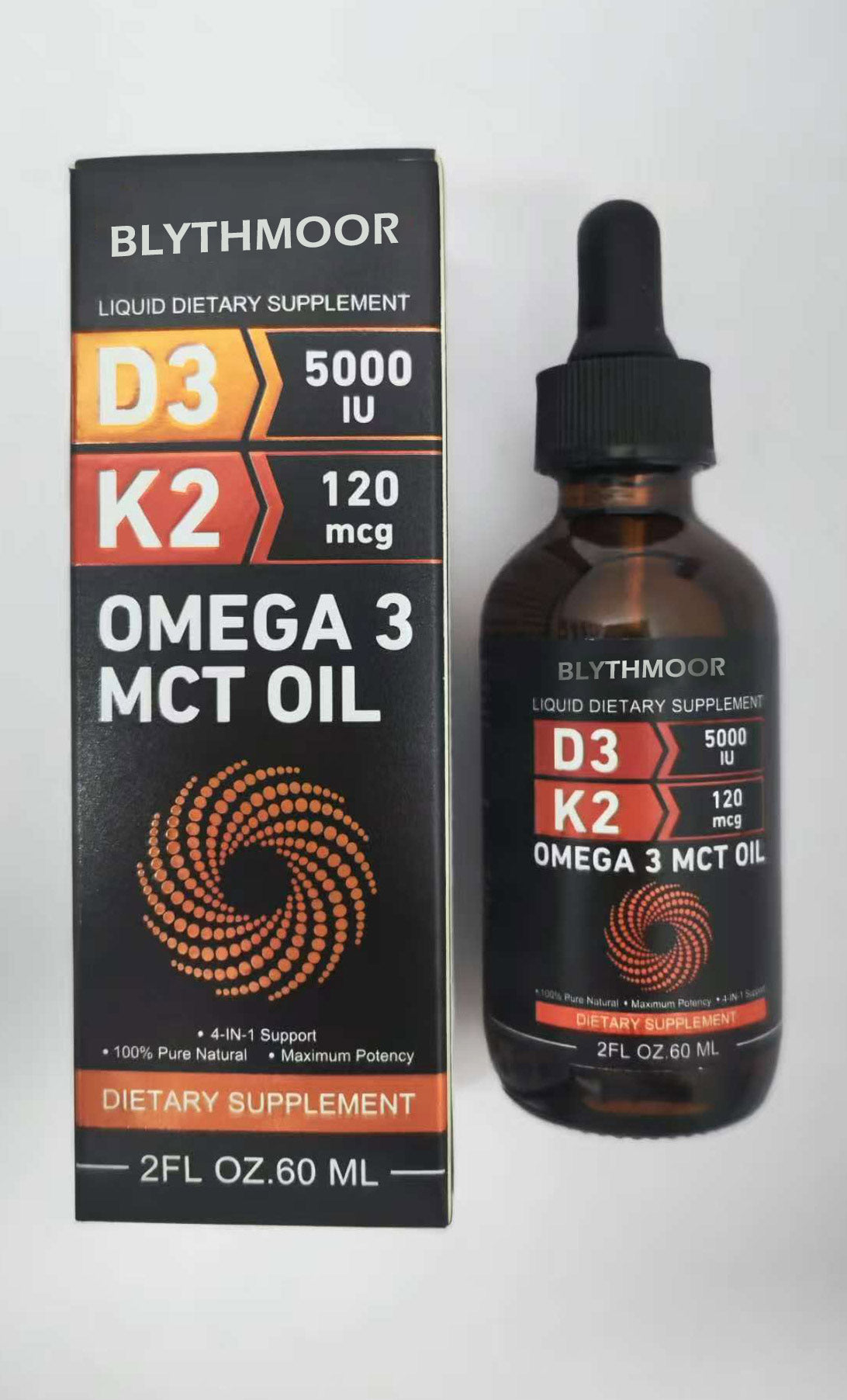 BLYTHMOOR LIQUID DIETARY SUPPLEMENT D35000IUK2120mcgOMEGA3MCTOIL