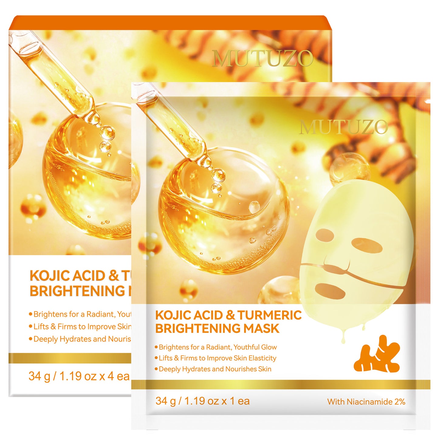 MUTUZO KOJIC ACID & TURMERIC BRIGHTENING MASK