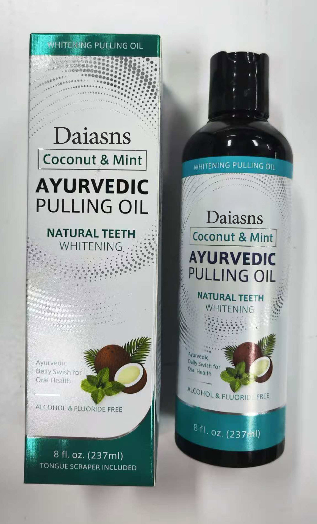 Daiasns AYURVEDIC PULLING OIL Coconut & Mint NATURAL TEETH WHITENING