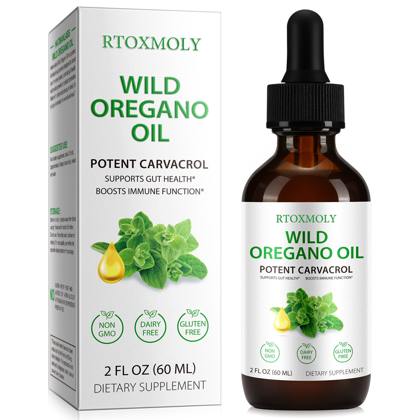 RTOXMOLY  Wild Oregano Oil Pure,Undiluted Organic Wild Oregano Oil,Dietary Supplement