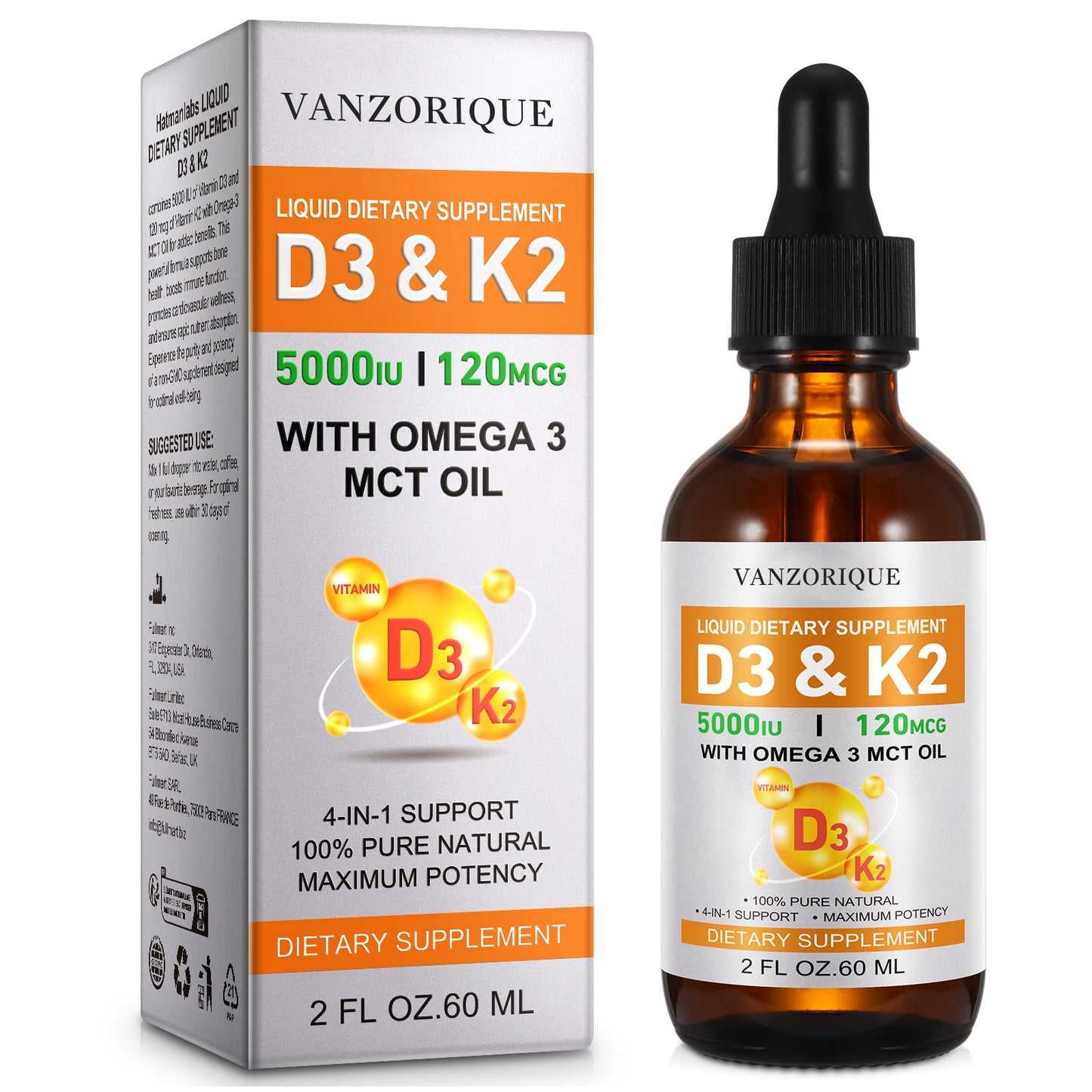 VANZORIQUE Liquid Dietary Supplement D3&K2