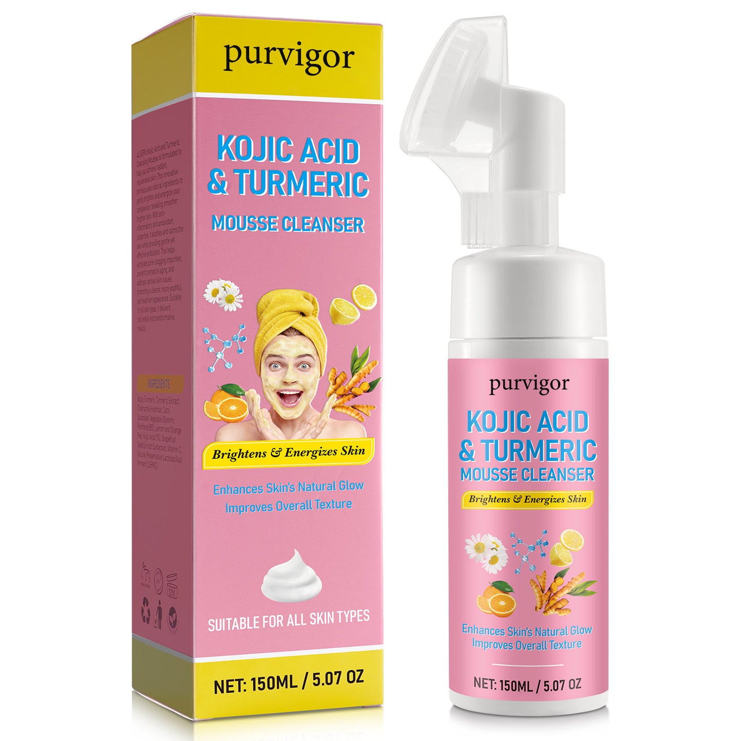purvigor KOJIC ACID&TURMERIC MOUSSE CLEANSER