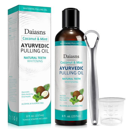 Daiasns AYURVEDIC PULLING OIL Coconut & Mint NATURAL TEETH WHITENING