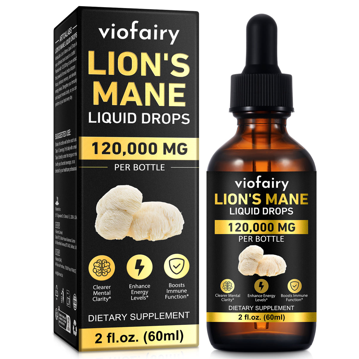 viofairy Lion's Mane Liquid Drops 120000 Mg