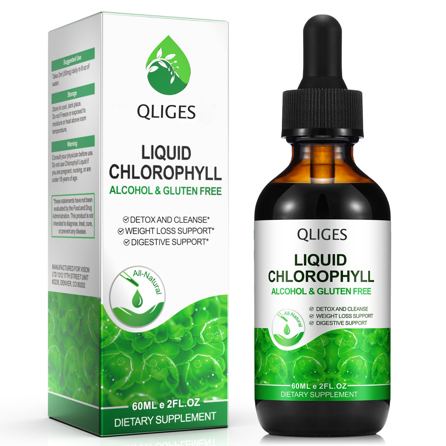QLIGES LIQUID CHLOROPHYLL ALCOHOL & GLUTEN FREE