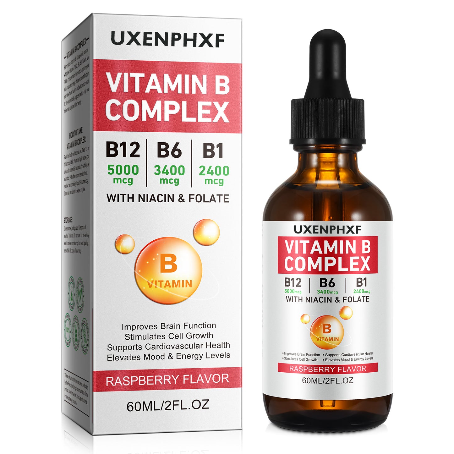 UXENPHXF VITAMIN B COMPLEX,B12,B6,B1,WITH NIACIN & FOLATE