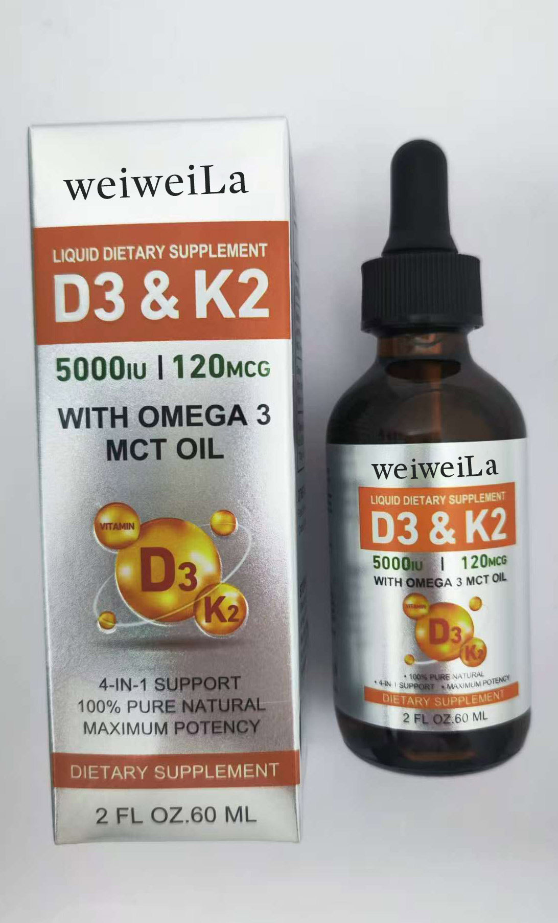 weiweiLa LIQUID DIETARY SUPPLEMENT D3 & K2